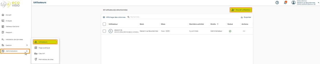 Création de nouveaux utilisateurs